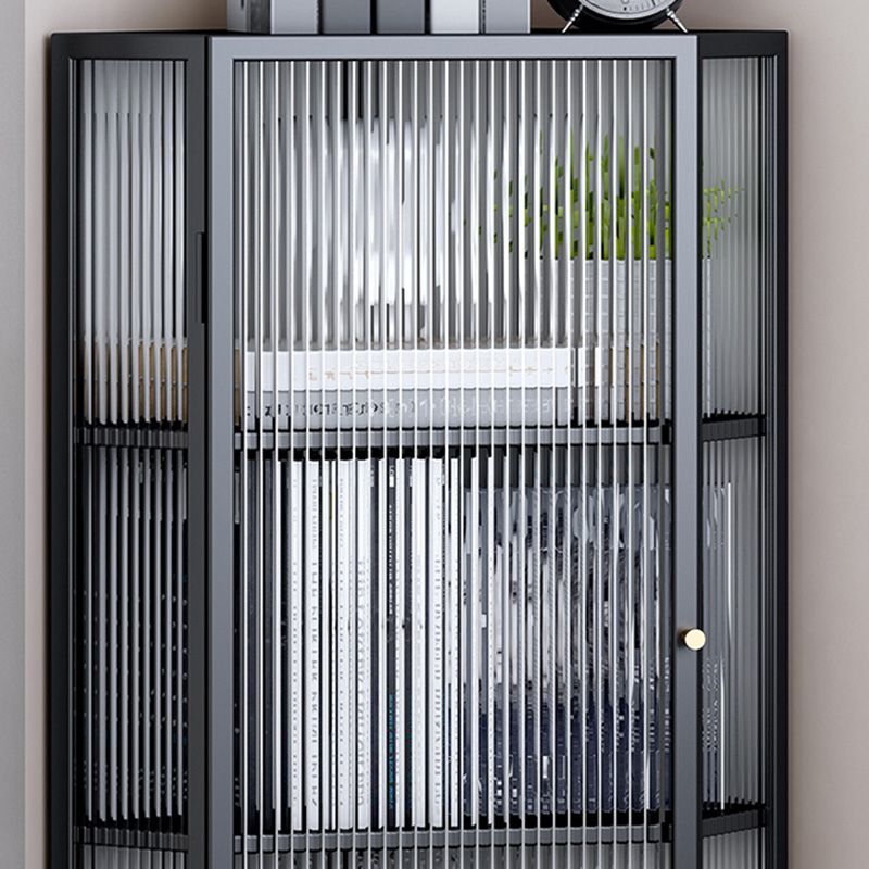 Contemporary Storage Sideboard Metal Dining Sideboard with Glass Door Clearhalo 'buffet_sideboard' 'Buffets & Sideboards' 'furn' 'furn_buffet_sideboard' 'Furniture' 'Kitchen & Dining Furniture' 1200x1200_5df60d25-5fa8-4bd3-8423-8e87b6dd5a00