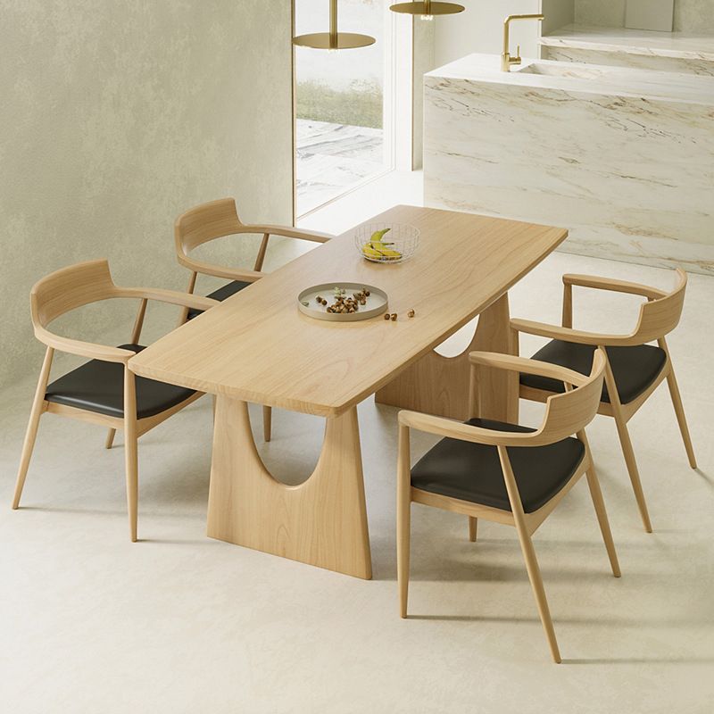 Solid Wood Dining Set 1/2/4/5/7 Pcs Double Pedestal Table with Bench and Chairs Clearhalo 'Dining Room Sets' 'Dining Tables & Seating' 'dining_room_set' 'furn' 'furn_dining_room_set' 'Furniture' 'Kitchen & Dining Furniture' 1200x1200_5df762d2-883a-4395-bed4-1d24bb37d175