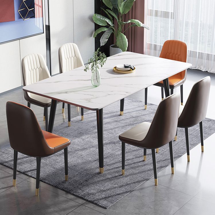 Sintered Stone Dining Table 4 Legs Base Rectangle Table for Home Clearhalo ' dining_table' 'Dining Tables & Seating' 'Dining Tables' 'furn' 'furn_dining_table' 'Furniture' 'furniture_dining_table' 'Kitchen & Dining Furniture' 'kitchen&dining_furn' 'kitchen' 'kitchen_dining_table' 1200x1200_5df9186d-aebb-4eee-9301-8ec50c678cc5