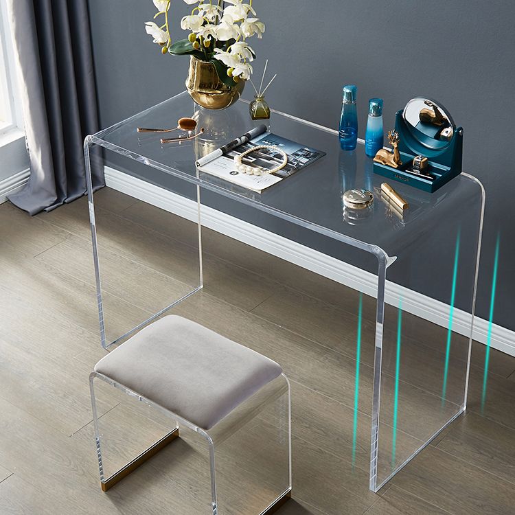 Scrivania di scrittura acrilica contemporanea slitta rettangolare da ufficio per casa