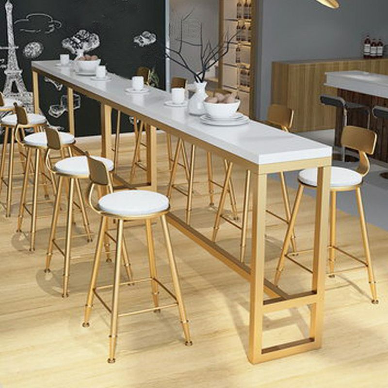 Wood Counter Table with Rectangle Table Top Trestle Table - 41.3" H Clearhalo 'Bar Furniture' 'Bar Tables' 'bar_tables' 'furn' 'furn_bar_tables' 'Furniture' 'furniture_bar_tables' 'Kitchen & Dining Furniture' 1200x1200_5dfa1328-fa18-4185-b056-e95257762dcc