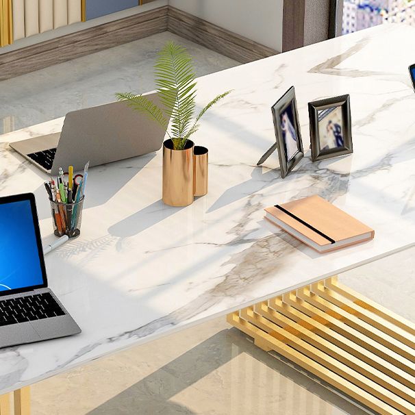 Curved Meeting Table Office Artificial Marble Luxury Writing Desk Clearhalo 'furn' 'furn_office_desk' 'Furniture' 'Office Desks' 'Office Furniture' 'office_desk' 1200x1200_5dff4a14-add5-4cbf-9006-49ebc6d0363f