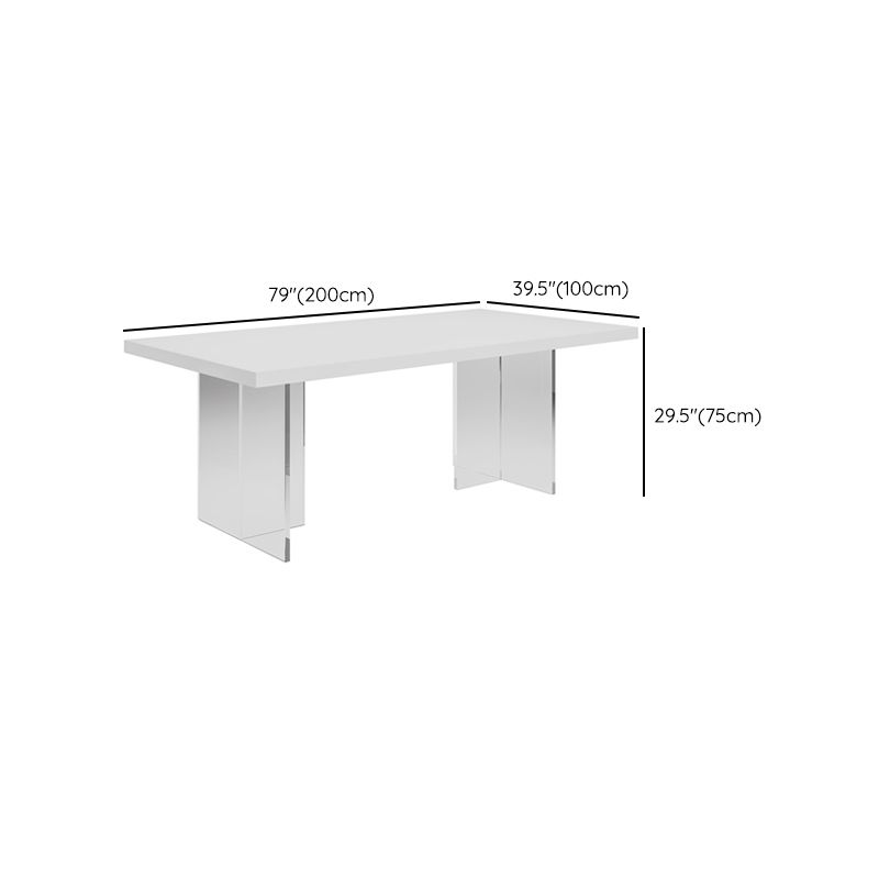 Contemporary 1/4/6/7 Pieces Dining Room Set Rectangle Stone Furniture in White