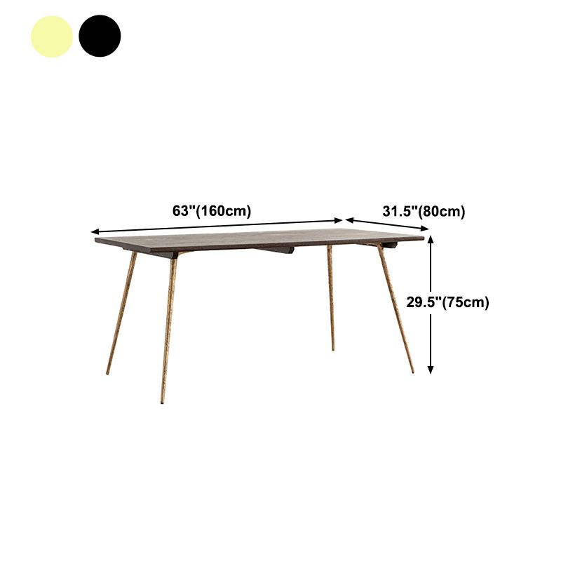 Traditional Luxury Dining Table Rectangle Wooden 4 Legs Table with Metal Base Clearhalo ' dining_table' 'Dining Tables & Seating' 'Dining Tables' 'furn' 'furn_dining_table' 'Furniture' 'furniture_dining_table' 'Kitchen & Dining Furniture' 'kitchen&dining_furn' 'kitchen' 'kitchen_dining_table' 1200x1200_5e022ae6-f952-4681-9653-aba6333232b9