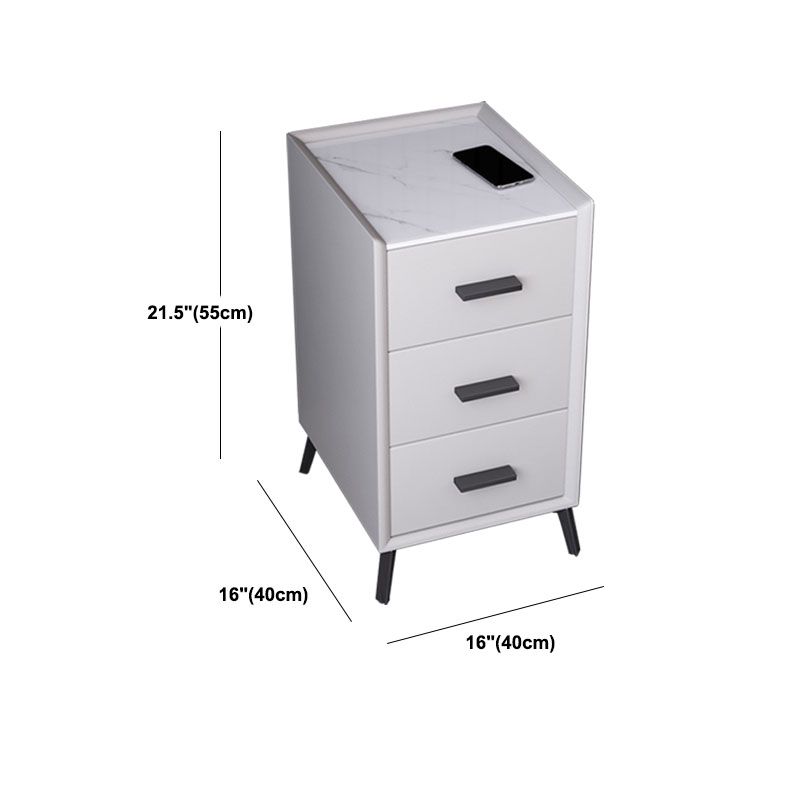 Table de nuit en pierre moderne 3 - Tablette de tiroir avec des jambes noires