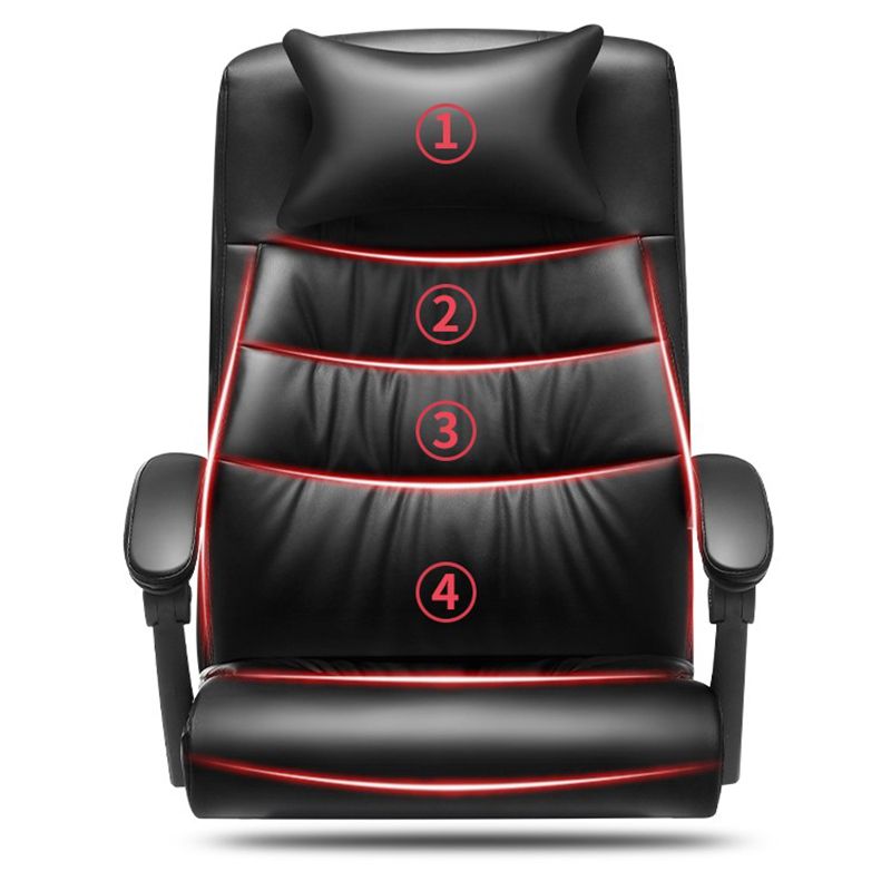 Chaise de bureau à cadre en métal argenté chaise de tâche en cuir de style contemporain avec roues