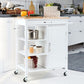 Estilo moderno 35.83 "H Cart de cocina enrollable H Madera Rectangular Kitchen Island Cart