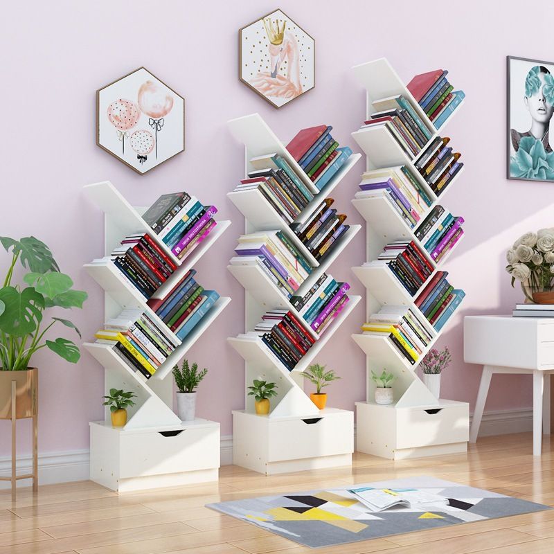 Contemporary Manufactured Wood Bookcase Closed Bookshelf for Study Room