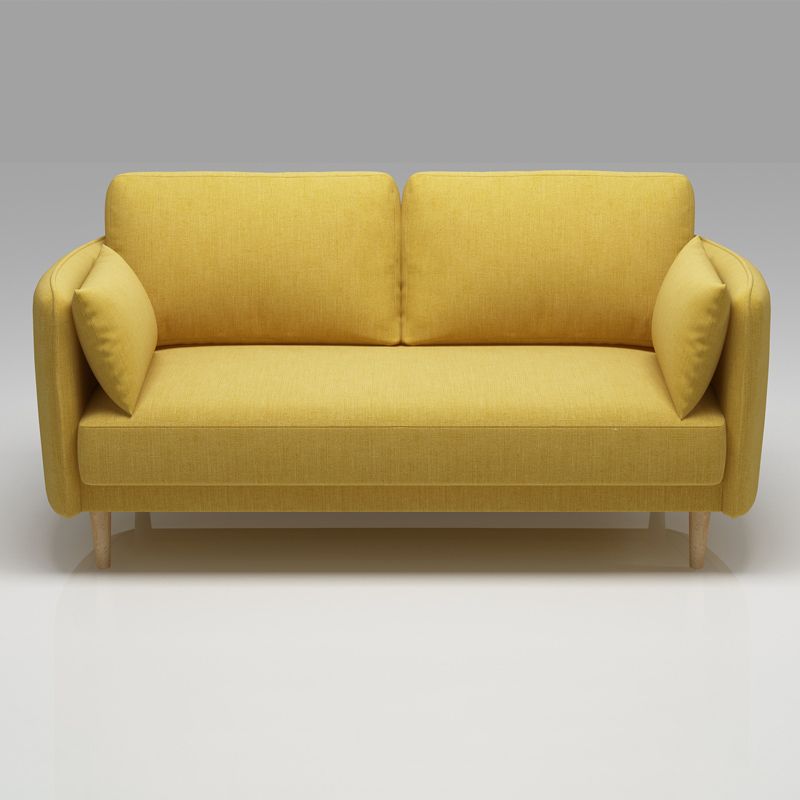 Sofá de brazo cuadrado estándar contemporáneo de lino para sala de estar, apartamento