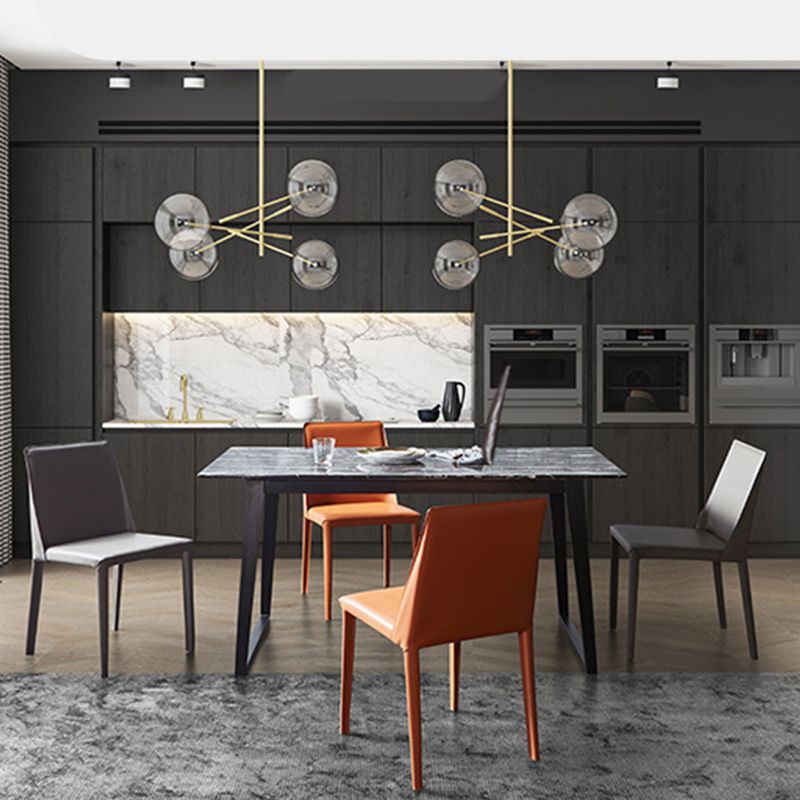 Hedendaagse faux lederen eetkamerstoel metalen eetkamerstoel voor restaurantgebruik