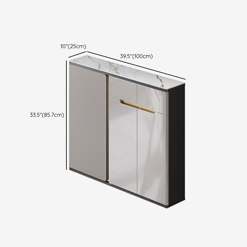 Scheda laterale per scaffalature regolabili in pietra sideboa glam con armadi e cassetti