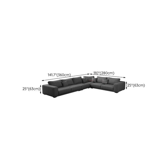Eigentijdse sectionele sofa l-vorms stof slipcovered sectional