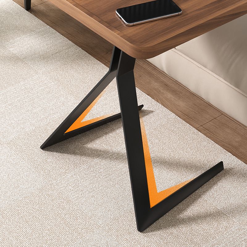 Metal and Wood Side Table Contemporary End Table for Living Room Clearhalo 'Coffee & Accent Tables' 'End & Side Tables' 'end_side_tables' 'furn' 'furn_end_side_tables' 'Furniture' 'Living Room Furniture' 1200x1200_5e080d15-dbc5-46f8-a952-90dfc7d45268