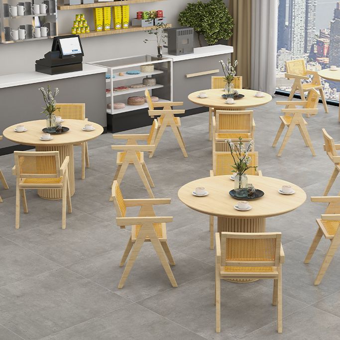 Modern Pedestal Casual Dining Table Round Solid Wood Dinner Table Kitchen Home Clearhalo 'Dining Tables & Seating' 'Dining Tables' 'dining_table' 'furn' 'furn_dining_table' 'Furniture' 'furniture_dining_table' 'Kitchen & Dining Furniture' 'kitchen' 'kitchen_dining_table' 1200x1200_5e083b06-4f9b-4736-a4bb-5501e789bdb4