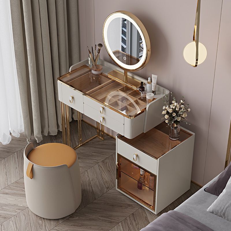 Vanity Mirroring Dolding sgabelli set di vetro Topt Makeup Vanity