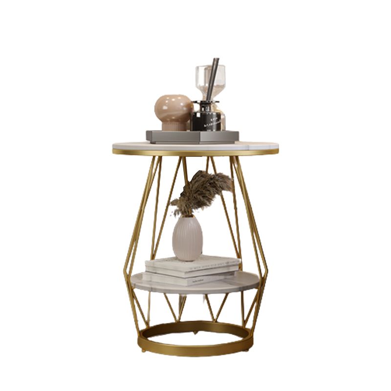 Luxurious Metal Side Table Round Frame Sofa Side Accent Table