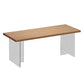 Minimalist Khaki Solid Wood Dining Table Rectangle Shape Dining Table with Double Pedestal Bases Clearhalo ' dining_table' 'Dining Tables & Seating' 'Dining Tables' 'furn' 'furn_dining_table' 'Furniture' 'furniture_dining_table' 'Kitchen & Dining Furniture' 'kitchen&dining_furn' 'kitchen' 'kitchen_dining_table' 1200x1200_5e0c4eaa-c683-472c-95bb-989e1bc8c21a