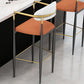Modern Armless Backrest Counter Stool Iron Bar Stool with Cushion for Dining Room