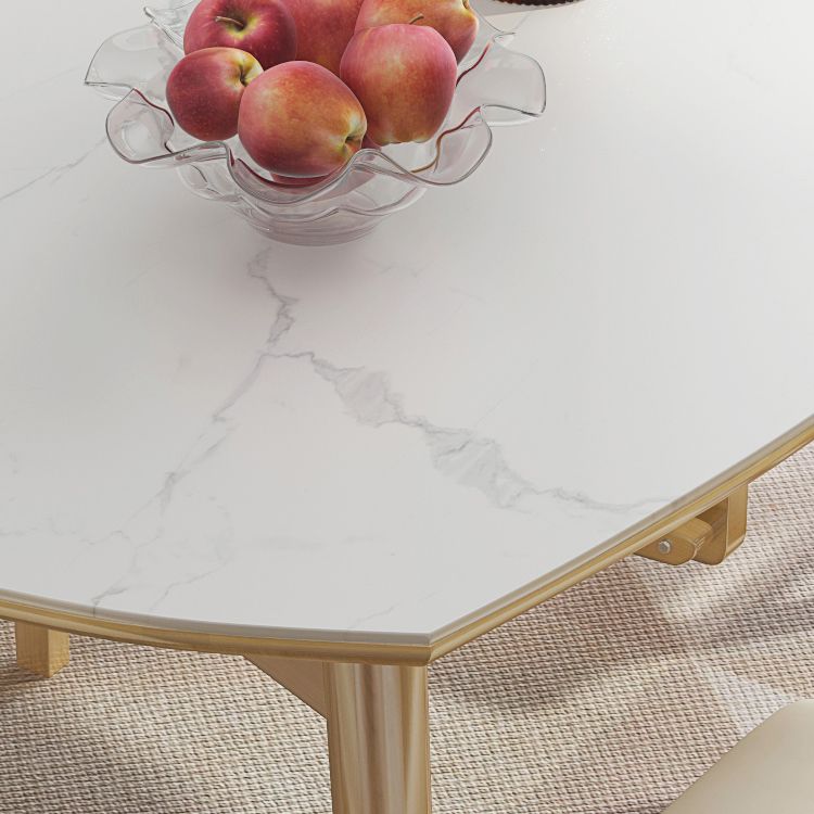 Modern Adjustable Dining Table Stone and Solid Wood Tripod Home Kitchen Table Clearhalo 'Dining Tables & Seating' 'Dining Tables' 'dining_table' 'furn' 'furn_dining_table' 'Furniture' 'furniture_dining_table' 'Kitchen & Dining Furniture' 'kitchen' 'kitchen_dining_table' 1200x1200_5e0da450-952a-4264-a327-8f437d2deb55