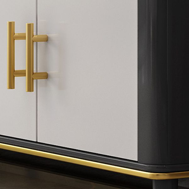 Console TV bianca in stile glam da 17,72 "H in stile TV con 1 cassetto per soggiorno