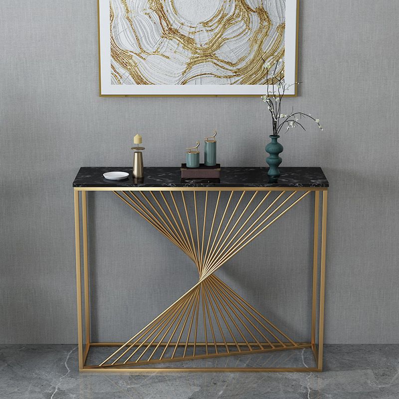 Table de la consola de 11.81 pulgadas de ancho Mesa de acento de mármol con 1 estante