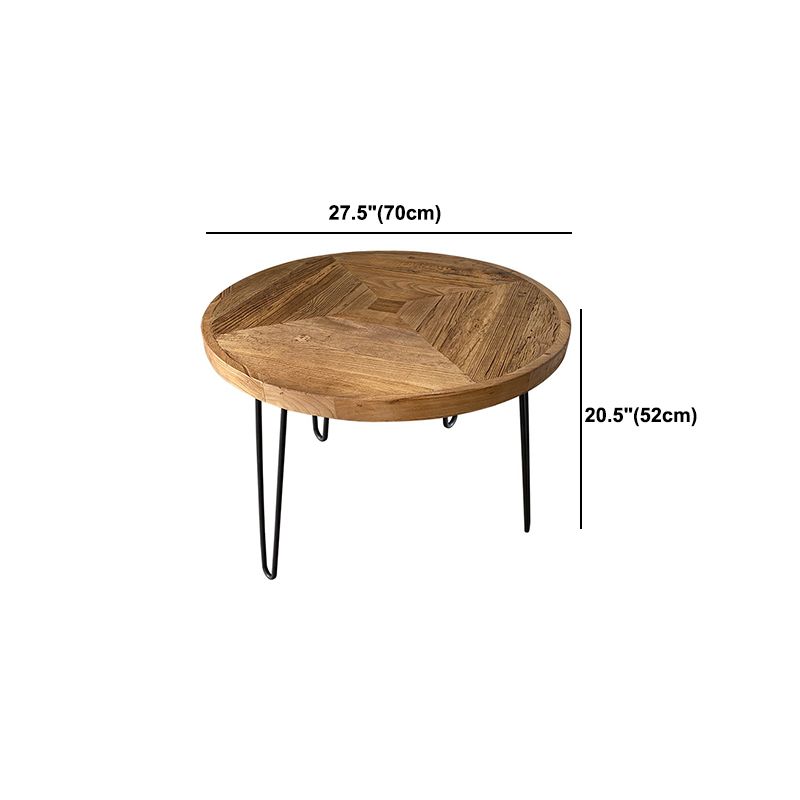 Nordic Style Cocktail Table Brown Elm Wood Top Metal Base Round/square Coffee Table Clearhalo 'Coffee & Accent Tables' 'Coffee Tables' 'coffee_tables' 'furn' 'furn_coffee_tables' 'Furniture' 'furniture_coffee_tables' 'Living Room Furniture' 1200x1200_5e0f26ba-b61a-4e19-a4e2-53d6f2ee1f7e