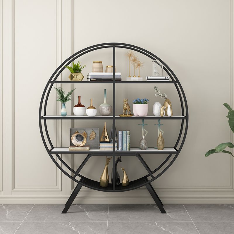 Contemporary Open Etagere Bookshelf Vertical Metal Frame Manufactured Wood Shelf Bookshelf Clearhalo 'Bookcases' 'furn' 'furn_bookcases' 'Furniture' 'furniture_bookcases' 'kitchen' 'kitchen_bookcases' 'Living Room Furniture' 'Office Furniture' 1200x1200_5e0fbdc7-a228-4f69-b381-acbe1860d36b