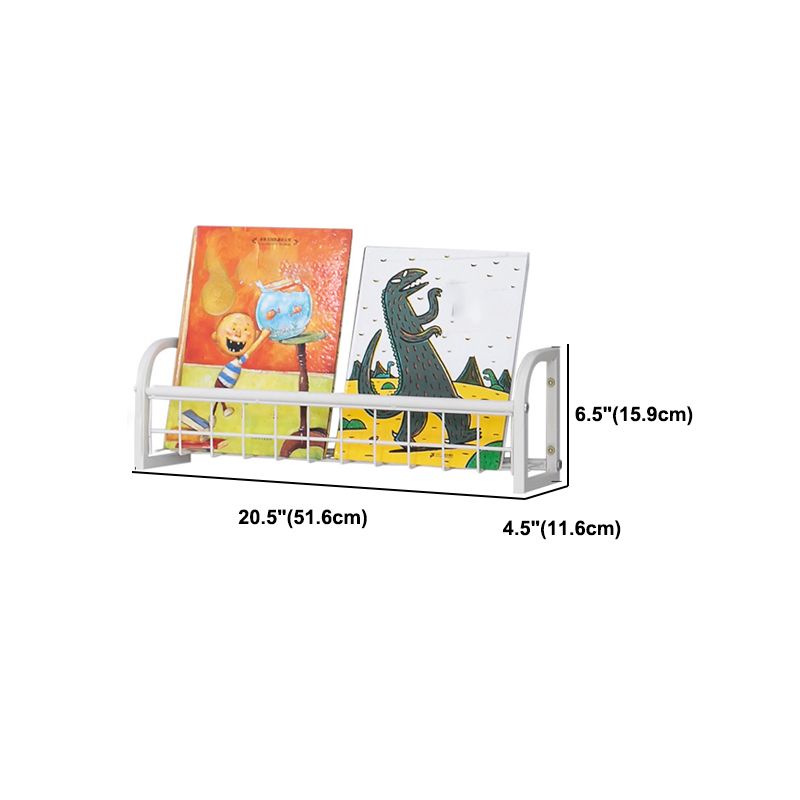 Contemporary Metal Floating Bookcase Wall Mounted Closed Back Bookshelf