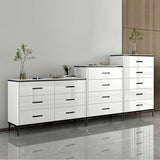 Contemporary Chest White Double Dresser with Metal Feet for Home
