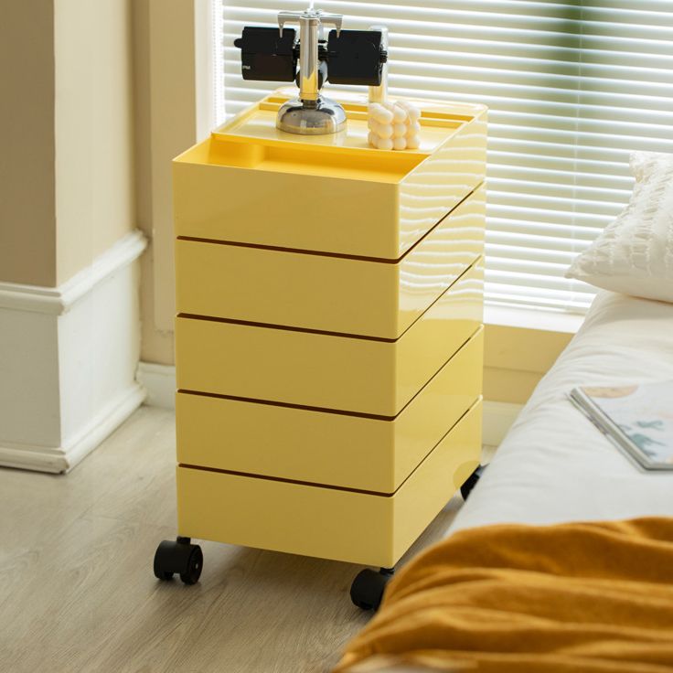 Scandinavian Plastic Night Table 28" Tall Removable Nightstand with Drawers Clearhalo 'Bedroom Furniture' 'furn' 'furn_night_stand' 'Furniture' 'night_stand' 'Nightstands' 1200x1200_5e11b372-ebe4-435f-858b-4536a41cd94a