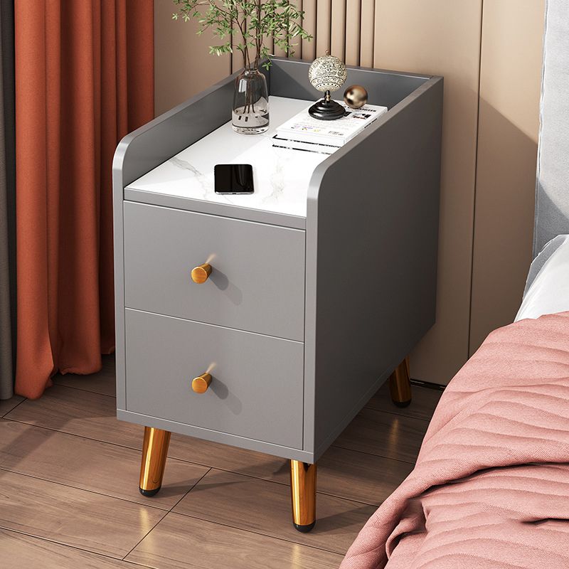 2 Drawers Bedside Cabinet Glam Legs Included Nightstand ,18.1" Tall Clearhalo 'Bedroom Furniture' 'furn' 'furn_night_stand' 'Furniture' 'night_stand' 'Nightstands' 1200x1200_5e13c210-d0ac-40da-8528-27bd02c92aac