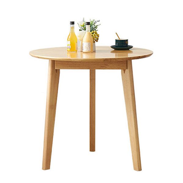 Solid Wood Top Dining Table Round Contemporary Table with 4 Legs Clearhalo 'Dining Tables & Seating' 'Dining Tables' 'dining_table' 'Furniture' 'furniture_dining_table' 'Kitchen & Dining Furniture' 'kitchen' 'kitchen_dining_table' 1200x1200_5e13f3b4-ea64-40d2-b302-9de42863ca5a