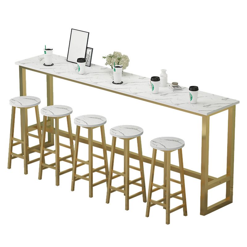 White Bar Dining Table Traditional Luxury Rectangle Bar Table with Trestle Base Clearhalo 'Bar Furniture' 'Bar Tables' 'bar_tables' 'furn' 'furn_bar_tables' 'Furniture' 'furniture_bar_tables' 'Kitchen & Dining Furniture' 1200x1200_5e156ac9-035f-4abd-8669-312b6c72fdec