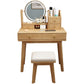 Scandinavian Solid Wood Table Makeup Vanity with Mirror and Drawers