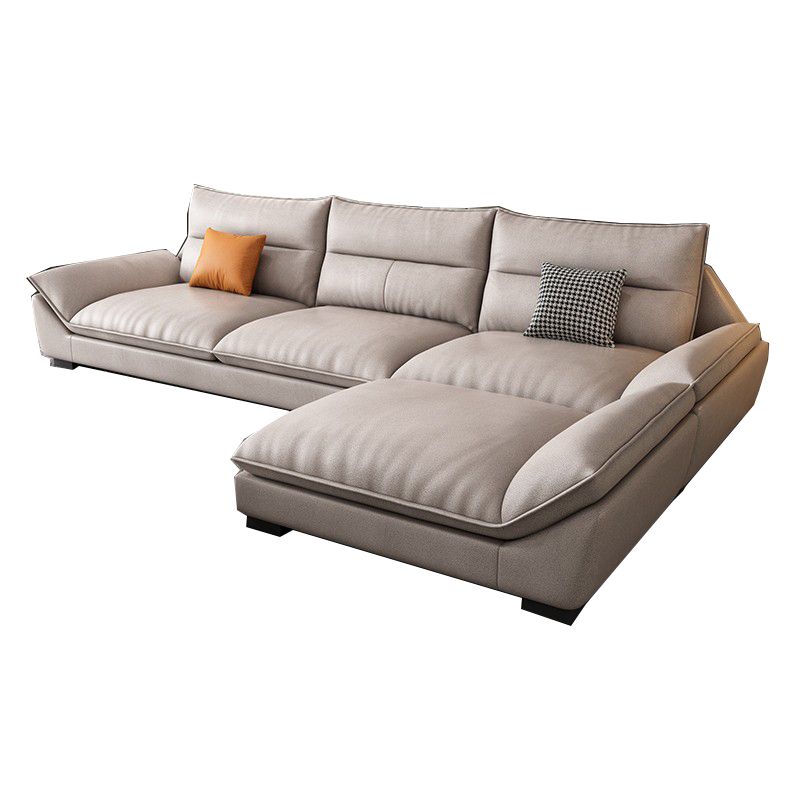 Modern Cream Cushion Back Sofa Faux Leather Living Room Sectional with Storage Clearhalo 'furn' 'furn_sectionals' 'Furniture' 'furniture_sectionals' 'kitchen' 'kitchen_sectionals' 'Living Room Furniture' 'Sectionals' 1200x1200_5e16e213-cacc-4a5d-959f-3147be88eb9a