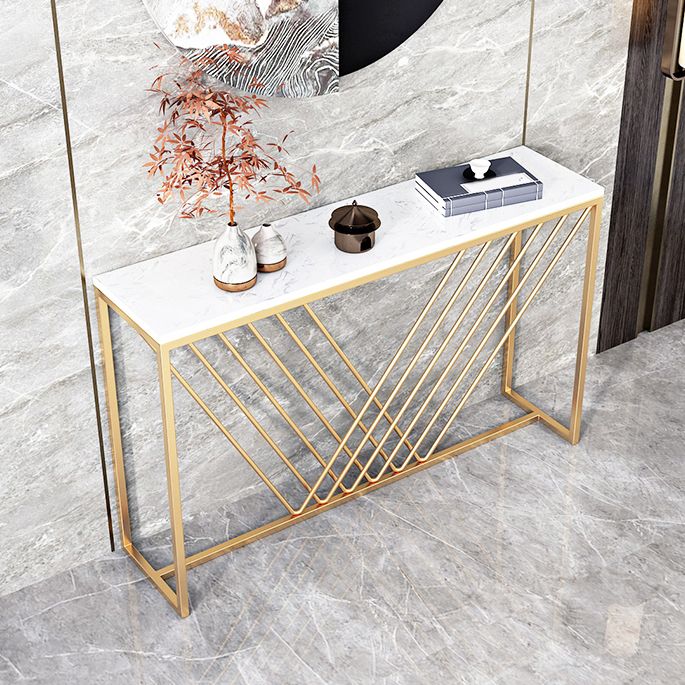 Mesa de acento de consola rectángulo Tabla de sofá de acabado antiguo en piedra