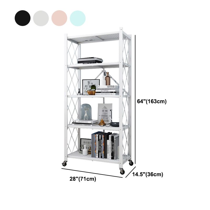 Foldable Bookshelf Scandinavian Style Bookcase for Home Office with Casters Clearhalo 'Bookcases' 'furn' 'furn_bookcases' 'Furniture' 'furniture_bookcases' 'Office Furniture' 1200x1200_5e18b1c5-d548-4921-8384-24dc28b8dc31