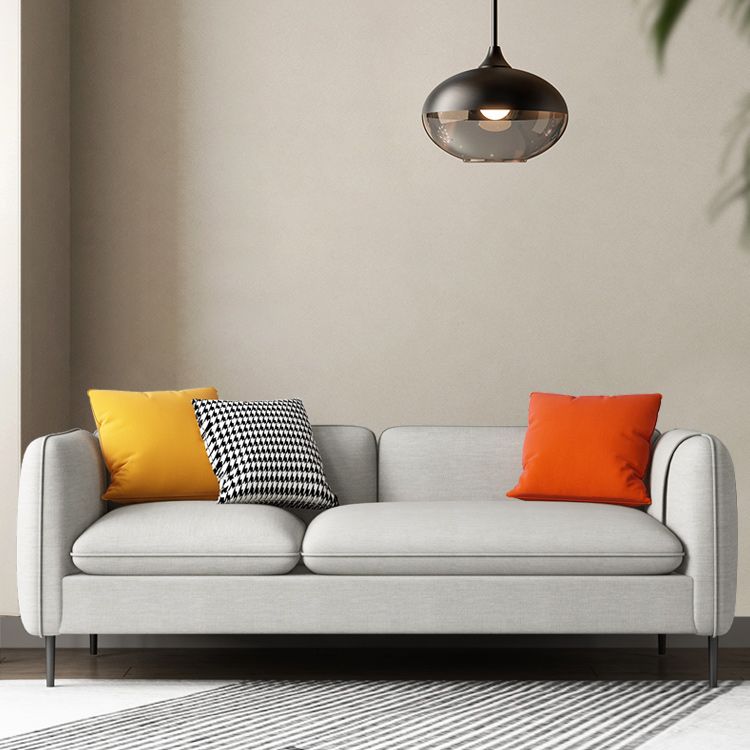 Sofá moderno de brazo cuadrado de lino 29.92 "H con almohadas y almacenamiento