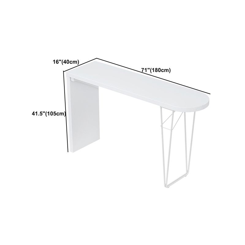 Tavolo da pranzo moderno bar in legno in legno tavolo da pub in altezza bianca con doppio piedistallo