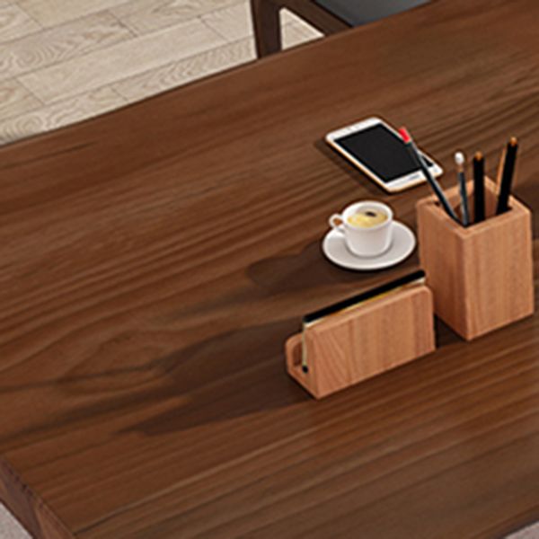 Rectangle Double Pedestal Industrial Dining Table Wood Color Fixed Table of Solid Wood Clearhalo ' dining_table' 'Dining Tables & Seating' 'Dining Tables' 'furn' 'furn_dining_table' 'Furniture' 'furniture_dining_table' 'Kitchen & Dining Furniture' 'kitchen&dining_furn' 'kitchen' 'kitchen_dining_table' 1200x1200_5e1cd71b-cc3a-4f61-be82-e364d02ada82
