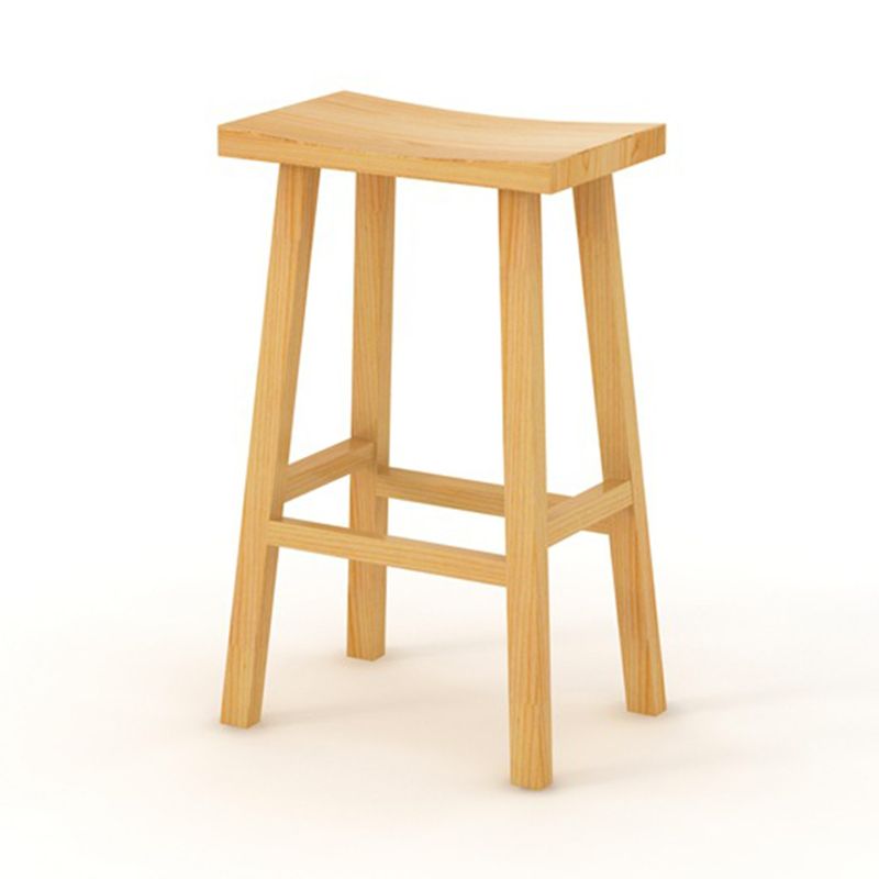Coffee Shop Simple Wood Barstool Indoor Wood 4 Legs Bar Stool with Pedal Clearhalo 'Bar Furniture' 'Bar Stools' 'bar_stools' 'furn' 'furn_bar_stools' 'Furniture' 'Kitchen & Dining Furniture' 1200x1200_5e1d9a1f-f5dd-469e-84f3-557086fb7648