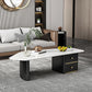 2 - Drawer Irregular Slate Coffee Table 15.7" H 1 Single Coffee Cocktail Table Clearhalo 'Coffee & Accent Tables' 'Coffee Tables' 'coffee_tables' 'furn' 'furn_coffee_tables' 'Furniture' 'Living Room Furniture' 1200x1200_5e1f4dfa-65a2-49f4-b55d-f3bcd70c2678