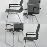 Silver Metal Modern Conference Chair Mid-Back / High Back Mesh and Leather Chair Clearhalo 'furn' 'furn_office_chair' 'Furniture' 'Office Chairs' 'Office Furniture' 'office_chair' 1200x1200_5e1fdeac-9170-43f2-a248-a1e6180893e2