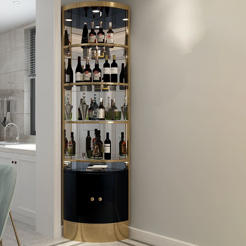 Glam Style Corner Cabinet Solid Color 2-door Accent Cabinet with Shelves Clearhalo 'Cabinets & Chests' 'cabinets_chests' 'furn' 'furn_cabinets_chests' 'Furniture' 'Living Room Furniture' 1200x1200_5e20ceb2-348b-486c-8300-8e9462afd5a6