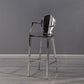 Industrial Style Counter Stool Silver Metal Bar Stool for Living Room