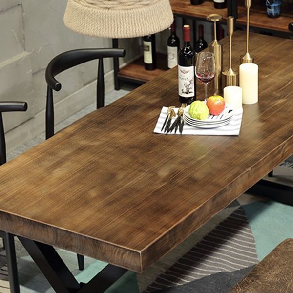 Industrial Style Home Pine Dining Table Rectangle Shape Table with Trestle Base Clearhalo ' dining_table' 'Dining Tables & Seating' 'Dining Tables' 'furn' 'furn_dining_table' 'Furniture' 'furniture_dining_table' 'Kitchen & Dining Furniture' 'kitchen&dining_furn' 'kitchen' 'kitchen_dining_table' 1200x1200_5e2329af-1d04-4fc9-9d6d-dea5d02eba0b
