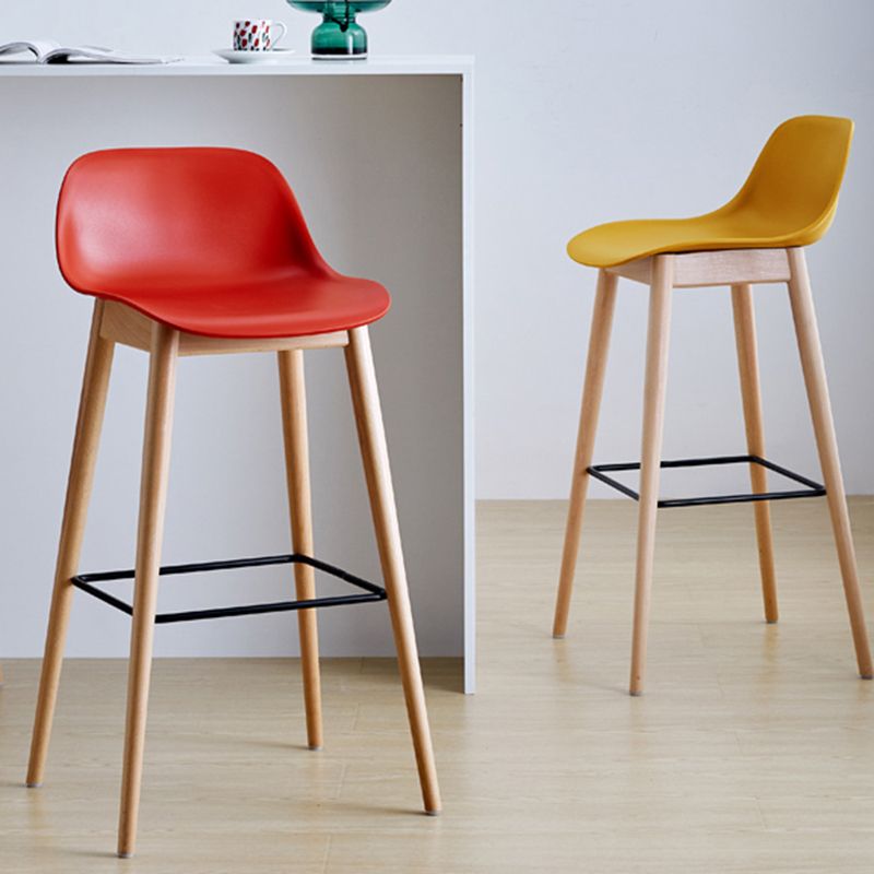 Hedendaagse Acryl Backlest Teller High Stool met houten basis