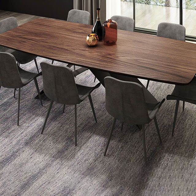 Industrial Metal Rectangle Dining Table Walnut Wood Top Table for Kitchen Clearhalo ' dining_table' 'Dining Tables & Seating' 'Dining Tables' 'furn' 'furn_dining_table' 'Furniture' 'furniture_dining_table' 'Kitchen & Dining Furniture' 'kitchen&dining_furn' 'kitchen' 'kitchen_dining_table' 1200x1200_5e2752dd-6c12-4887-8003-0b25f01036e1