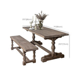 Rectangle Trestle Dining Table Medieval Modern Style Wood Table for Dining Room