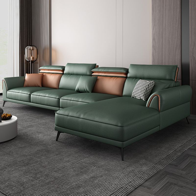 Contemporary Stain-Resistant Faux Leather 4-Seater L-Shape Sofa
